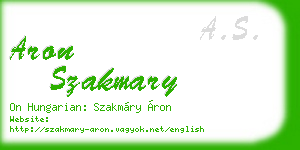 aron szakmary business card