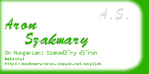 aron szakmary business card